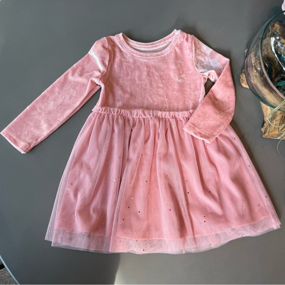 Pink Velvet Dress, size 18 months